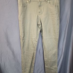 Jlo jeweled green women's skinny Jeans size 10.